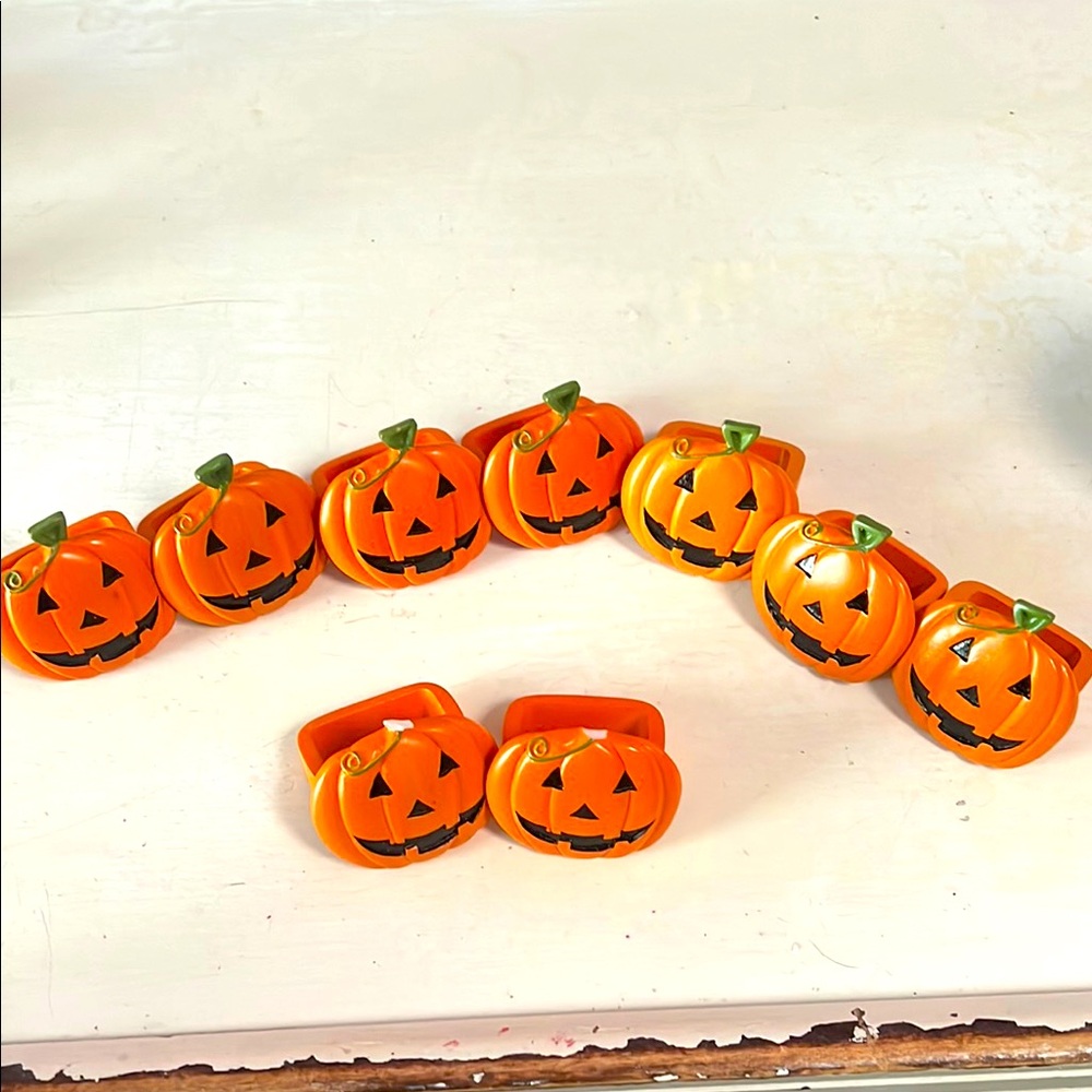 Set of Pumpkin Halloween Napkin Rings